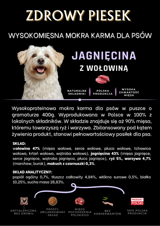 karma wysokomięsna jagnięcina z wołowiną