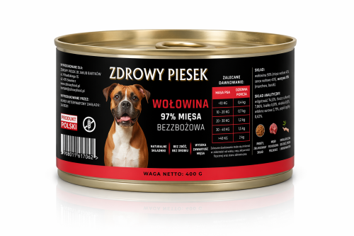 wołowina 97% mięsa karma mokra dla psów