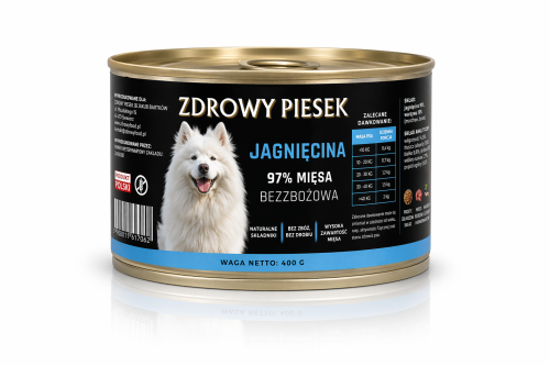 jagnięcina karma monobiałkowa dla psa 97% mięsa